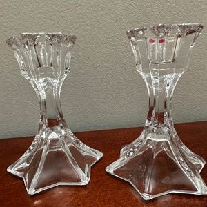 Glass candlesticks
